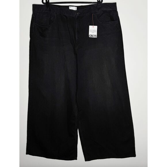 New ASOS Curve Wide Leg Cotton Lyocell High Waist Jeans Women's Plus Size 22 - Picture 7 of 7